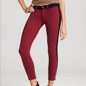 HUDSON Leeloo color block super skinny crop jeans 24